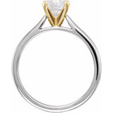 129748 - 14k Two Tones Solitaire Engagement Ring - Columbia Jewelers, Fall River, Massachusetts, USA