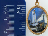 ZMD24 - 19.2k Portug.Gold Enamel "Our Lady of Fátima" Double Face Medal - 24x18mm - Columbia Jewelers, Fall River, Massachusetts, USA