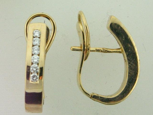 22.499 - 19.2kt Portuguese Gold Earrings With Diamonds - Columbia Jewelers, Fall River, Massachusetts, USA