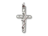 00150W - 19.2K Portuguese White Gold Solid Crucifix - Columbia Jewelers, Fall River, Massachusetts, USA