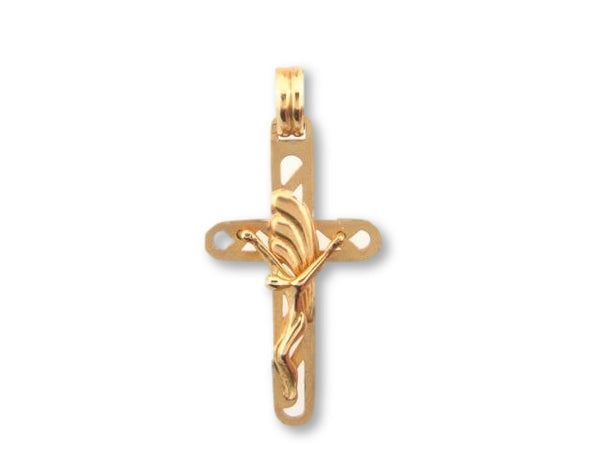 00150 - 19.2K Portuguese Gold Solid Crucifix - Columbia Jewelers, Fall River, Massachusetts, USA