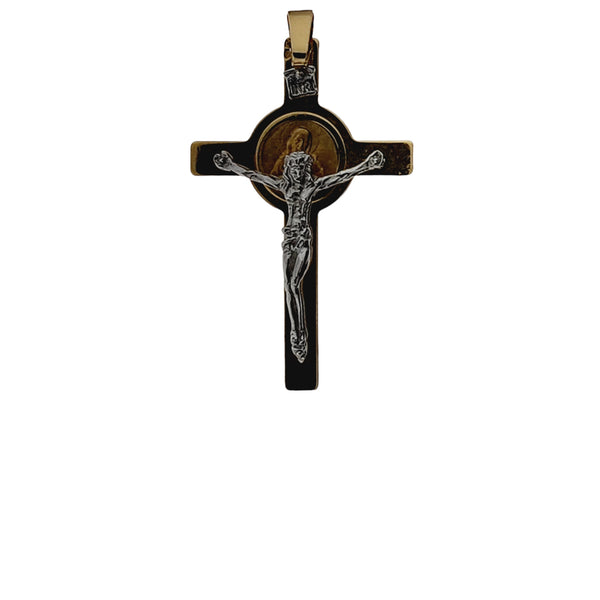 5103 - 19.2kt Two Tones Solid Portuguese Gold Crucifix - Columbia Jewelers, Fall River, Massachusetts, USA