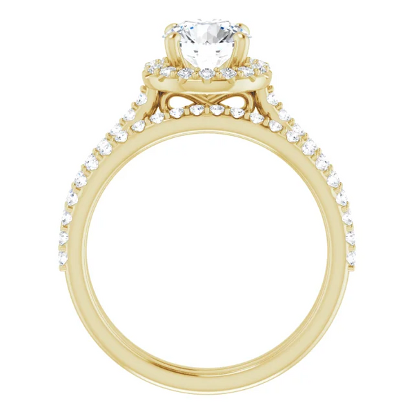 123359 - 14K Gold 6.5mm - 1.0 CT, Halo-Style Engagement Ring - Columbia Jewelers, Fall River, Massachusetts, USA