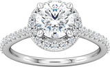 123359 - 14K Gold 6.5mm - 1.0 CT, Halo-Style Engagement Ring - Columbia Jewelers, Fall River, Massachusetts, USA