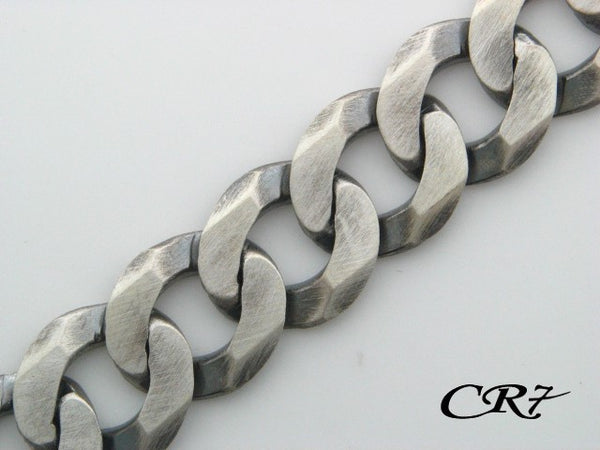 103.4642 - Sterling Silver CR7 Collection Men Solid Curb Link Bracelet - Columbia Jewelers, Fall River, Massachusetts, USA