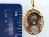 ZMD26SC - 19.2k Portug.Gold Enamel "Santo Cristo" Medal - 27x21mm - Columbia Jewelers, Fall River, Massachusetts, USA