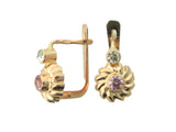 1203FQ - 19.2k Portuguese Gold Heart Shape Kids Earrings (Hinge Flap-Back) - Columbia Jewelers, Fall River, Massachusetts, USA