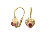 1204FR - 19.2k Portuguese Gold Kids Earrings (Hinge Hook-Front Fastening) - Columbia Jewelers, Fall River, Massachusetts, USA