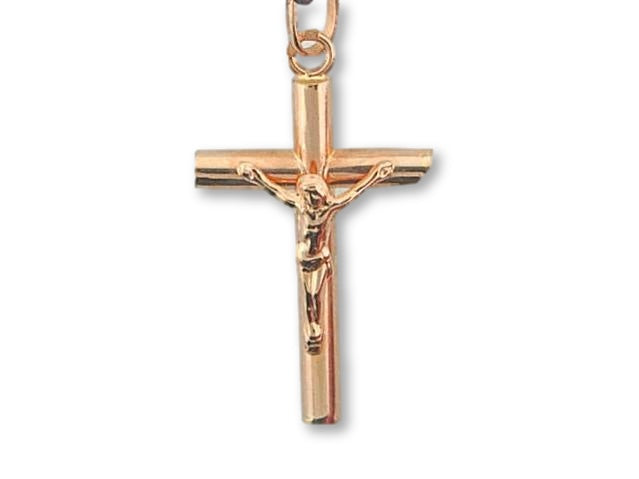 1531 - 19.2K Portuguese Gold Hollow Crucifix (3mm Thickness