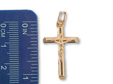 1534 - 19.2K Portuguese Gold Hollow Cut Corners Crucifix (3mm Thickness) - Columbia Jewelers, Fall River, Massachusetts, USA