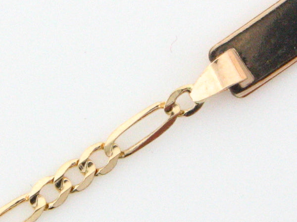 FIGAROID - 19.2k Portug.Gold ID Figaro Link Kids Bracelet - Columbia Jewelers, Fall River, Massachusetts, USA