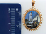 ZMD30F - 19.2k Portug.Gold Enamel "Our Lady of Fátima" Double Face Medal - 34x27.5mm - Columbia Jewelers, Fall River, Massachusetts, USA