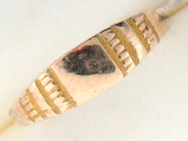 4107 - 19.2k Portuguese Gold Baby ID Ring - Columbia Jewelers, Fall River, Massachusetts, USA
