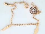 6228 - 19.2k Portug.Gold "Good Luck" Charms Kids Cable Bracelet - Columbia Jewelers, Fall River, Massachusetts, USA