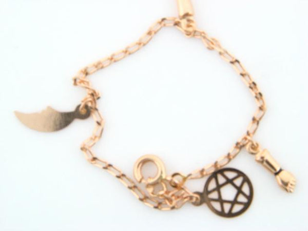 6228 - 19.2k Portug.Gold "Good Luck" Charms Kids Cable Bracelet - Columbia Jewelers, Fall River, Massachusetts, USA