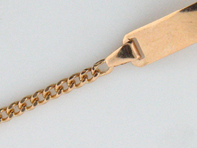 CURBID - 19.2k Portug.Gold ID Curb Link Kids Bracelet - Columbia Jewelers, Fall River, Massachusetts, USA