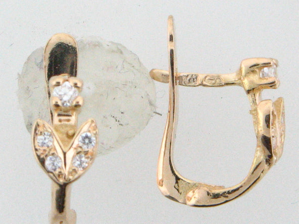 6625 - 19.2k Portuguese Gold Kids Earrings - Columbia Jewelers, Fall River, Massachusetts, USA