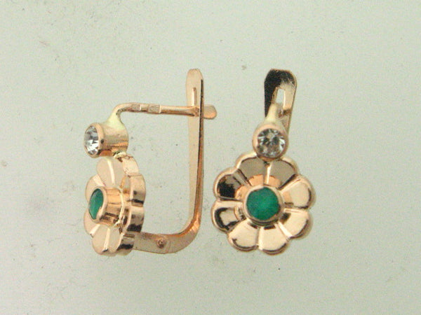 6741FQ- 19.2k Portuguese Gold Kids Earrings (Hinge Flap-Back) - Columbia Jewelers, Fall River, Massachusetts, USA