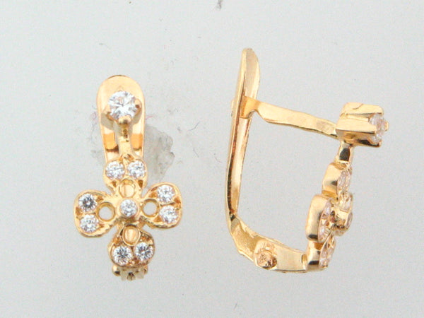 6764 - 19.2k Portuguese Gold Kids Earrings - Columbia Jewelers, Fall River, Massachusetts, USA