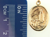 6916F - 19.2k Portuguese Gold Oval "Our Lady of Fátima" Medal - 20x15.5 - Columbia Jewelers, Fall River, Massachusetts, USA