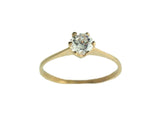 AN4_450 - 19.2kt Portuguese Gold Solitaire Engagement Ring with CZ - Columbia Jewelers, Fall River, Massachusetts, USA