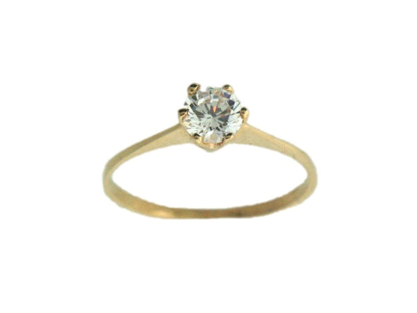 AN4_450 - 19.2kt Portuguese Gold Solitaire Engagement Ring with CZ - Columbia Jewelers, Fall River, Massachusetts, USA
