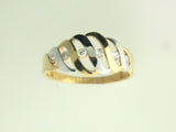 AN116_98044 - 19.2kt Two TonePortuguese Gold Ring With CZs - Columbia Jewelers, Fall River, Massachusetts, USA
