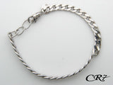 C03.006 - Sterling Silver CR7 Collection Men Solid Curb Link Bracelet - Columbia Jewelers, Fall River, Massachusetts, USA