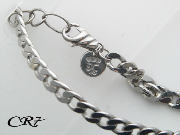 C03.006 - Sterling Silver CR7 Collection Men Solid Curb Link Bracelet - Columbia Jewelers, Fall River, Massachusetts, USA