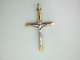 CR133_5031 - 19.2K Two Tone Portuguese Gold Hollow Crucifix (2,7mm Thick) - Columbia Jewelers, Fall River, Massachusetts, USA