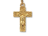 00233 - 19.2K Portuguese Gold Solid Crucifix - Columbia Jewelers, Fall River, Massachusetts, USA