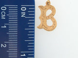 LG - 19.2k Portuguese Gold Engraved Initial Solid Charm - Columbia Jewelers, Fall River, Massachusetts, USA
