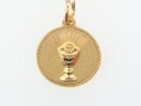 1870 - 19.2k Portuguese Gold Solid Round Communion Medal - Columbia Jewelers, Fall River, Massachusetts, USA