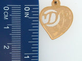 LCG - 19.2k Portuguese Gold Initial Solid Heart Charm - Columbia Jewelers, Fall River, Massachusetts, USA