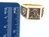J17527AD - 19.2K Portuguese Gold ECCE HOMO Men Ring With Diamond - Columbia Jewelers, Fall River, Massachusetts, USA