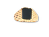 1357 - 19.2k Portuguese Gold Solid Ring with Onix - Columbia Jewelers, Fall River, Massachusetts, USA