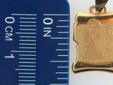 5728 - 19.2k Portuguese Gold Solid Papyrus Shape Communion Medal (Girl) - Columbia Jewelers, Fall River, Massachusetts, USA