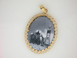 4826 - 19.2k Portug.Gold Enamel "Santo Cristo" Medal - 30x24mm - Columbia Jewelers, Fall River, Massachusetts, USA