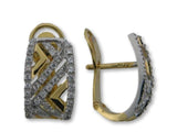 21427- 19.2k Portuguese Gold Earrings with CZs - Columbia Jewelers, Fall River, Massachusetts, USA