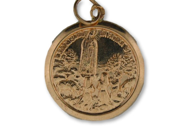 1650/20.5 - 19.2k Portuguese Gold Round (20.50mm) "Fatima" Medal - Columbia Jewelers, Fall River, Massachusetts, USA