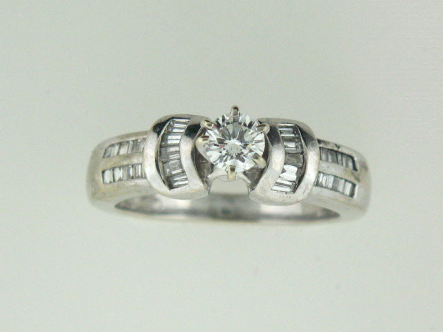 511 - 14kt White Gold Genuine Diamonds Engagement Ring - Columbia Jewelers, Fall River, Massachusetts, USA