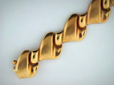 4323 - 19.2k Portuguese Gold Heart Links Ladies Bracelet - Columbia Jewelers, Fall River, Massachusetts, USA