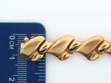4323 - 19.2k Portuguese Gold Heart Links Ladies Bracelet - Columbia Jewelers, Fall River, Massachusetts, USA