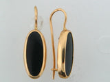 ONIX - 19.2kt Portuguese Gold Earrings - Oval Genuine Onix Stone - Columbia Jewelers, Fall River, Massachusetts, USA
