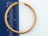 HOOPS35MMP - 19.2k Gold Plain Hoops Earrings (3.5mm thickness) - Columbia Jewelers, Fall River, Massachusetts, USA