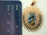 MD39_9131 - 19.2k Portug.Gold Enamel "N.Srª Conceição" Medal - 24x16.5mm - Columbia Jewelers, Fall River, Massachusetts, USA