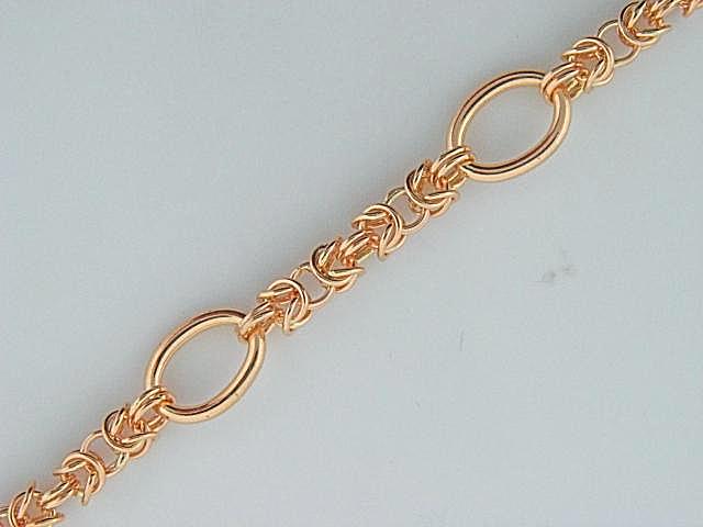 6303- 19.2k Portuguese Gold Virolinha/Oval Loops Ladies Bracelet - Columbia Jewelers, Fall River, Massachusetts, USA