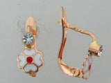 717 - 19.2k Portuguese Gold Enameled Flower Earrings - Columbia Jewelers, Fall River, Massachusetts, USA