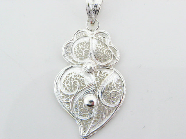 PENDVIANA - Sterling Silver Filigree Viana Heart Pendant - Columbia Jewelers, Fall River, Massachusetts, USA