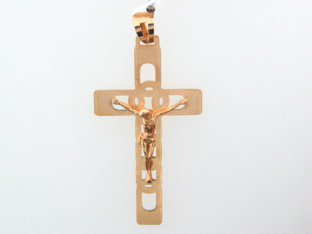 5858 - 19.2K Portuguese Gold Solid Crucifix - Columbia Jewelers, Fall River, Massachusetts, USA